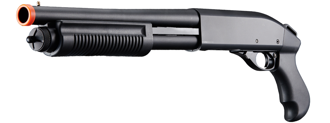 Golden Eagle M8881 3/6-Shot Pump Action Gas Airsoft Sawed-Off Shotgun - (Black) - Click Image to Close