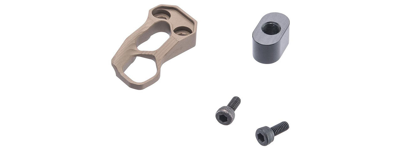 Guns Modify CNC Aluminum Magazine Release Extension For Tokyo Marui MWS M4 M16 GBBR - (FDE) - Click Image to Close