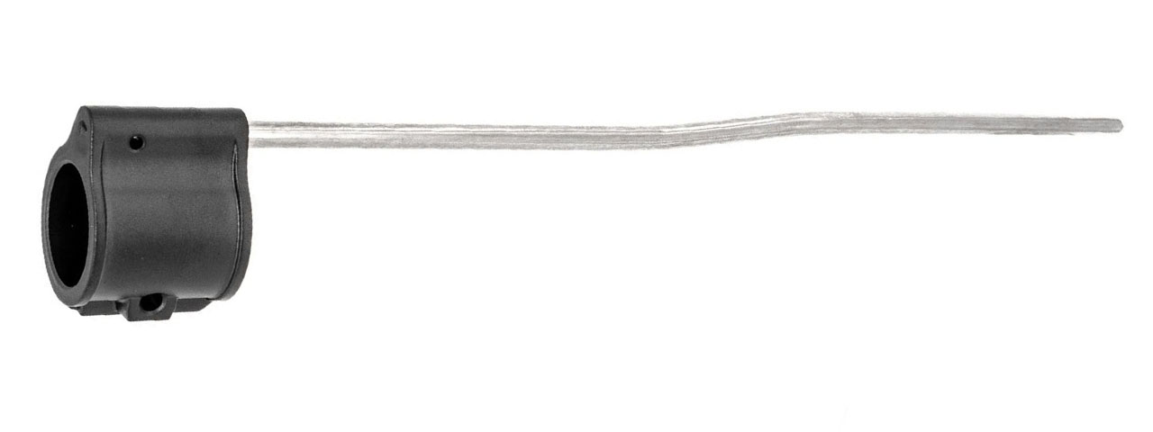 Guns Modify Stainless Steel Dummy Gas Block with Length Tube for Airsoft AR GBB Series G - (Black) - Click Image to Close