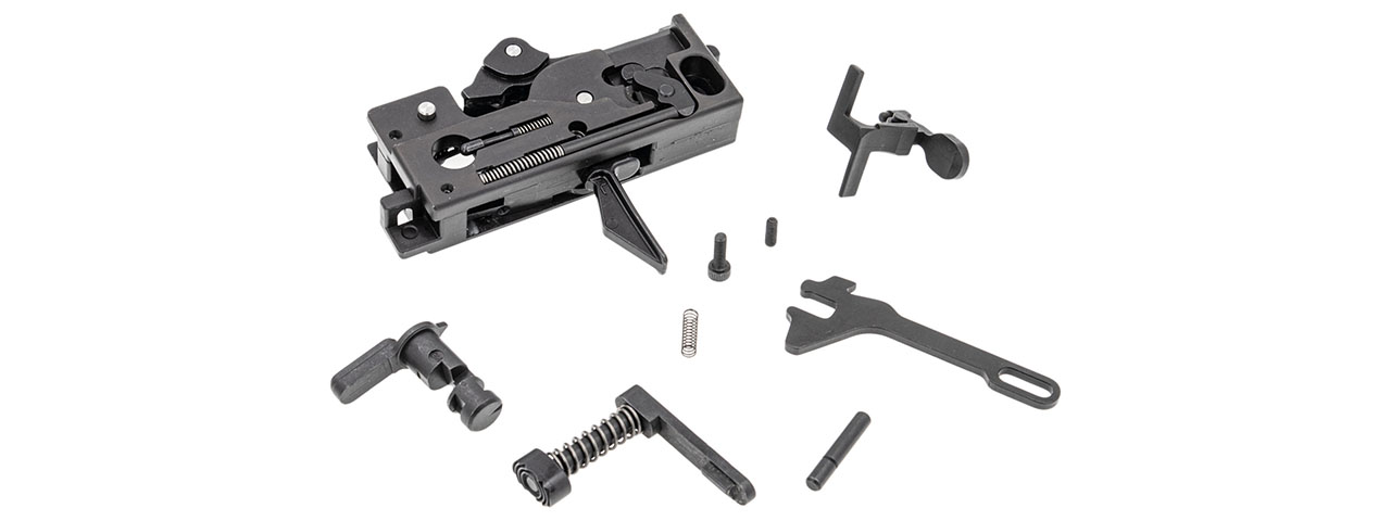 Guns Modify EVO Drop In Lower Full Steel Parts Set w/ GEI Style Trigger for Tokyo Marui GM M4 MWS Zinc Box V2 - Click Image to Close