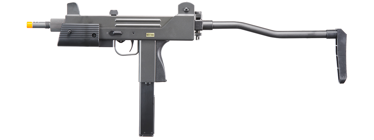 HFC AIRSOFT GAS POWERED PISTOL W/ FOLDING STOCK - BLACK - Click Image to Close