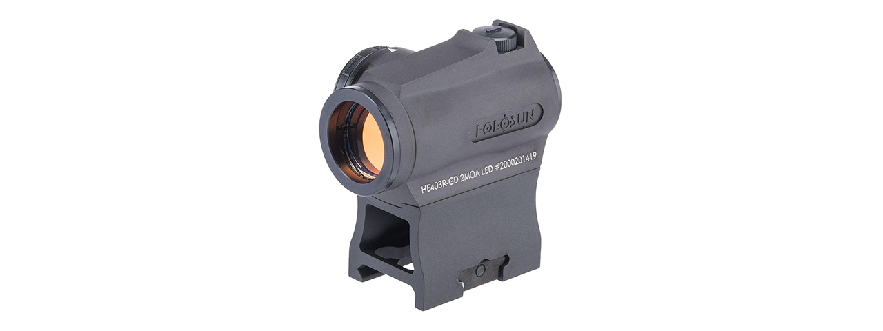 HOLOSUN HE403R-GD Compact Gold Dot Optical Sight w/ Low Profile & Lower 1/3 Mount - Click Image to Close