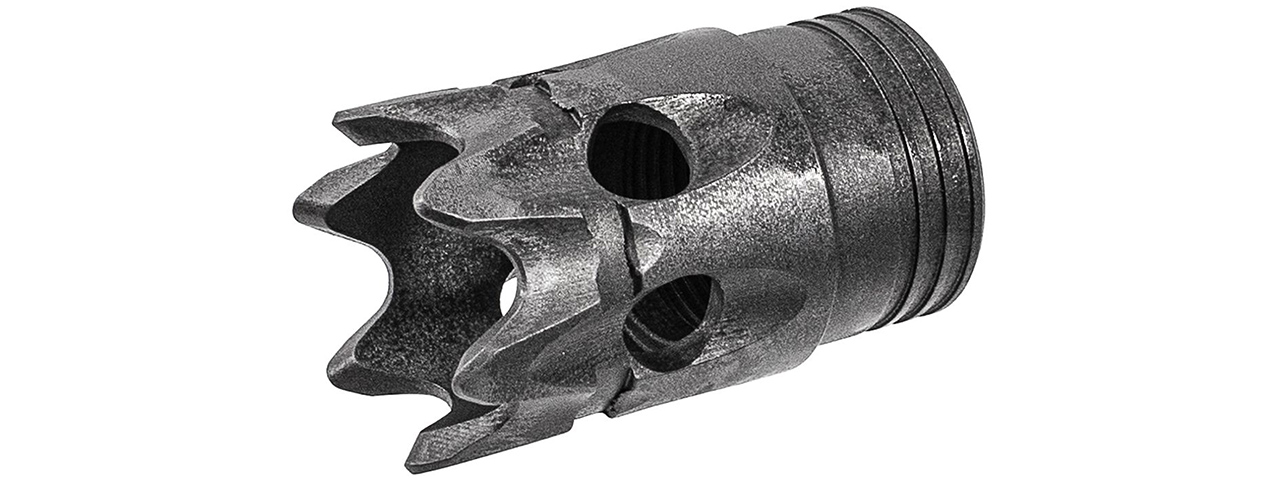 ITP SAIGA-12 / AK Style Airsoft Muzzle Break For M24 CW Adapter Type - (Black) - Click Image to Close