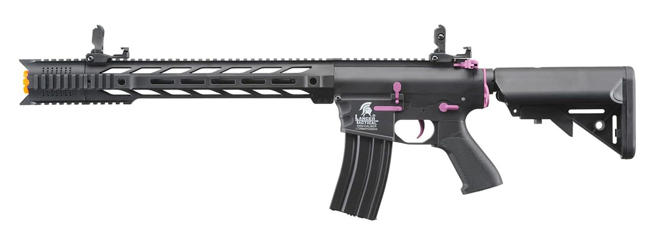 Lancer Tactical LT-25 Gen 2 M4 SPR Interceptor AEG Rifle - Black w/ Purple - Click Image to Close
