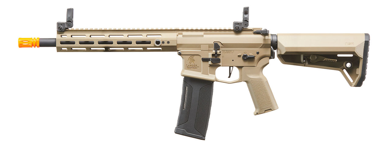 Lancer Tactical Gen 2 Hellion M-LOK 10" M4 AEG w/ Ambidextrous NSR Receiver & NSR Stock - (Tan) - Click Image to Close
