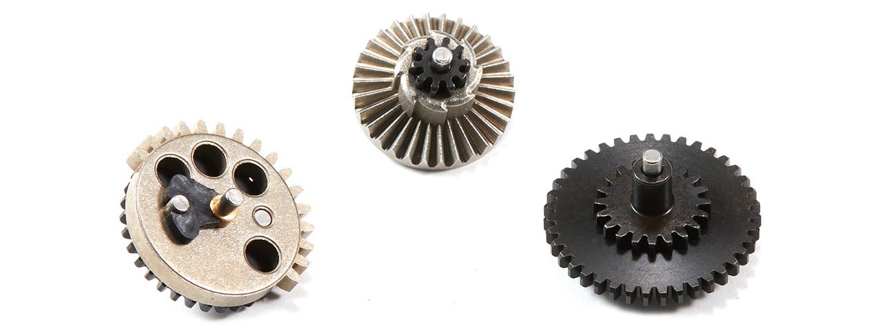 Lancer Tactical 18:1 Standard Steel Gear Set for AEG Airsoft Rifles - Click Image to Close