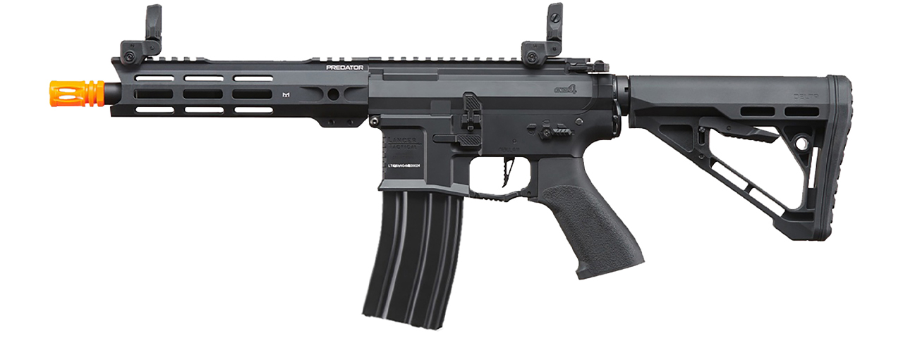 Lancer Tactical Gen 4 Predator 8" CQB AEG w/ Nebula II ETU (Black) - Click Image to Close