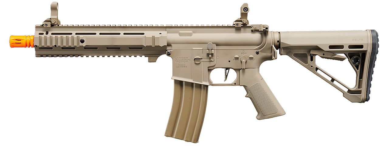 Lancer Tactical Gen 4 L119A2 M4/M16 Full Metal Airsoft Rifle - (Tan) - Click Image to Close