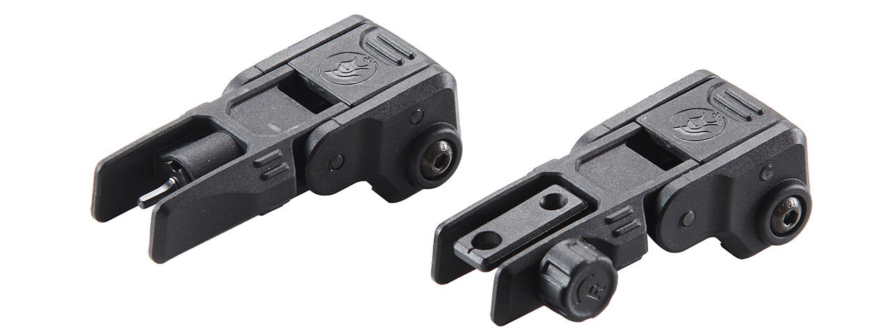 Lancer Tactical LT M4 Flip Up Front and Rear Sight Set - (Black) - Click Image to Close