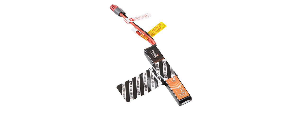 Lancer Tactical 7.4V 1100mAh 20C Stick Lipo Battery (Deans Connector) - Click Image to Close