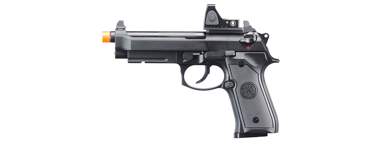 KLI KL-92 AI Optic Ready 6mm Dual Power CO2/Gas Blowback Airsoft Pistol Red Dot Combo - (Black) - Click Image to Close