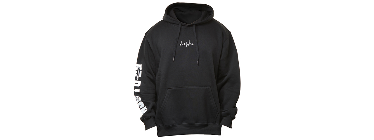 Dr. Black Heartbeat Pullover Hoodie - (Black/Large) - Click Image to Close