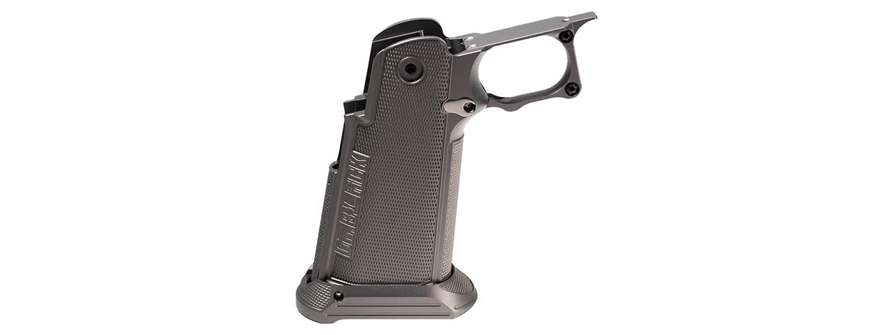 Dr. Black CNC Aluminum Type B Grip for Tokyo Marui Hi-Capa GBB Airsoft Pistols - (Gray) - Click Image to Close