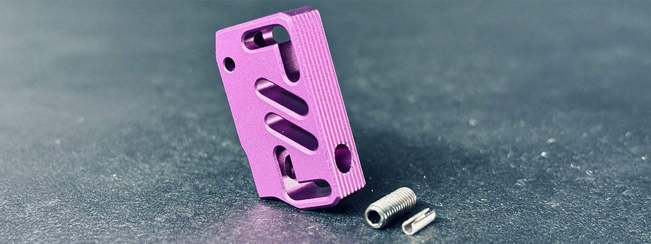 Dr. Black CNC Aluminum Standard A TM Hi-Capa GBB Pistol Trigger - (Purple) - Click Image to Close