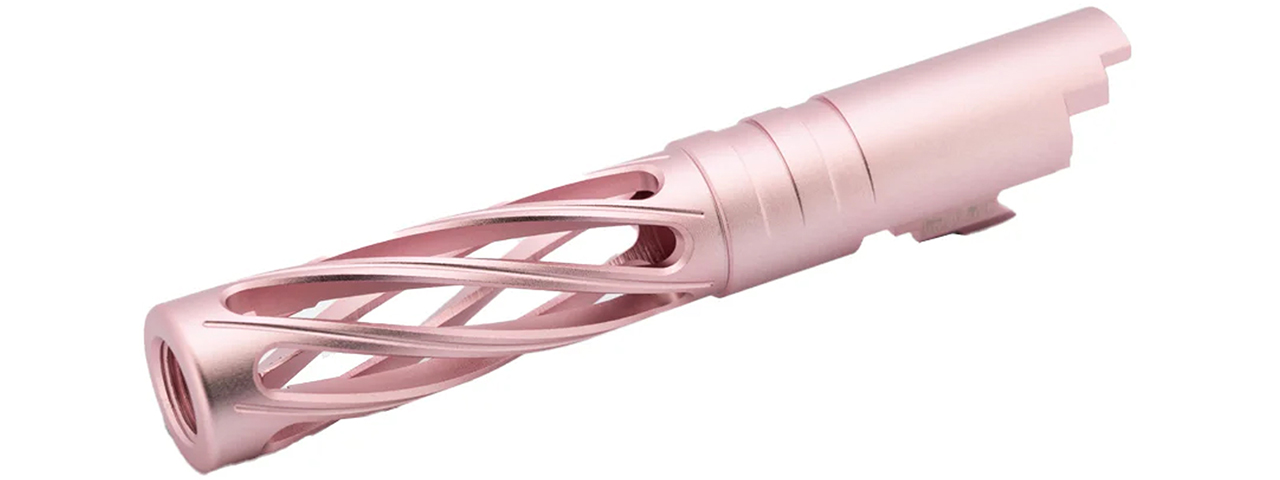 Dr. Black CNC Aluminum DINGING Outer Barrel For TM Hi-CAPA 4.3 GBB Pistols - (Pink) - Click Image to Close