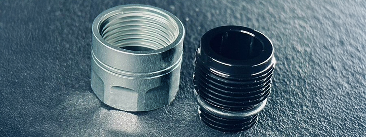 Dr. Black CNC Aluminum Type A Outer Barrel Adapter - (Gray) - Click Image to Close