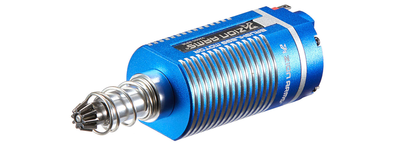 Zion Arms Long Type Brushless DC Motor 11.1V 22K RPM for Airsoft AEG Rifles - (Blue) - Click Image to Close