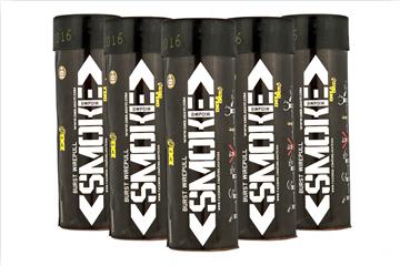 Enola Gaye Pack of 5 Twin Vent Burst High Output Airsoft Wire Pull Smoke Grenade (Color: Black)