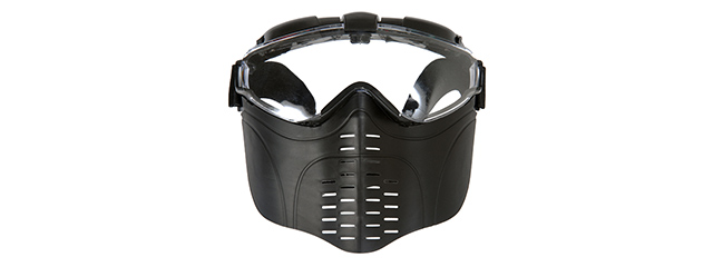 UK ARMS AIRSOFT TACTICAL GOGGLE W/ VENTED FACE GUARD AND FAN - BLACK