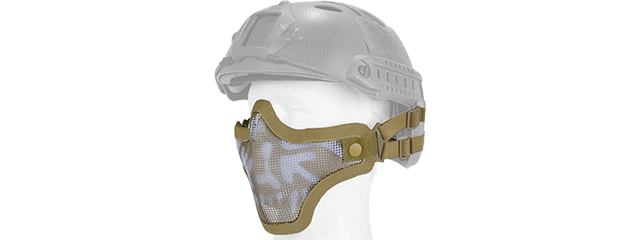 AC-103DH METAL MESH HALF MASK (DESERT TAN & SKULL) HELMET VERSION - Click Image to Close