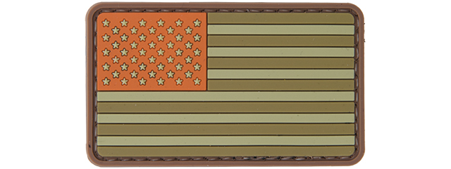 AC-110M BROWN TONE US FLAG PVC PATCH