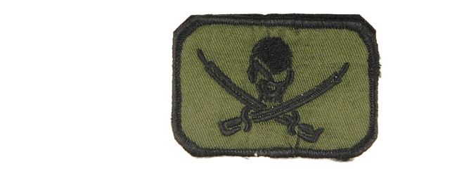 UKARMS AC-111 Pirate Skull and Swords Flag Black and OD Green Velcro Patch