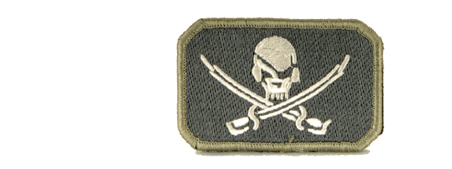 UKARMS AC-124 Pirate Skull and Swords Flag Grey and Midnight Grey Velcro Patch