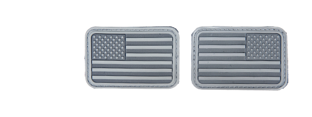 AC-139B ACU Gray Rubber USA Flag Forward and Reverse Patches, set of 2