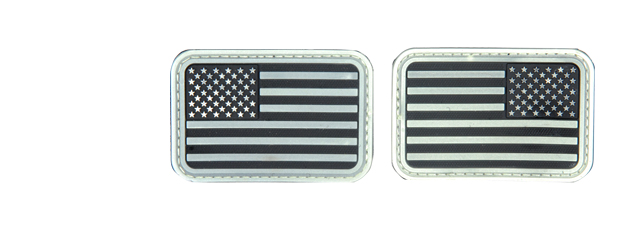 AMA AIRSOFT U.S. FLAG FORWARD/REVERSE PATCH SET - BLACK/WHITE