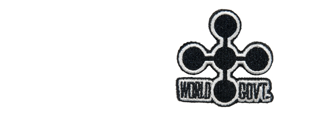 UK ARMS AIRSOFT HOOK AND LOOP BASE WORLD GOVERNMENT PATCH - BLACK/WHITE