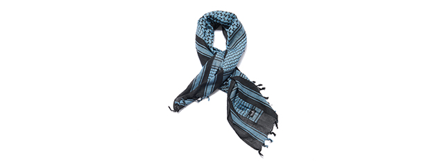 Lancer Tactical Multi-Purpose Shemagh Face Head Wrap - (Blue/Black)