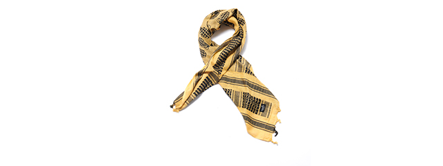 Lancer Tactical Multi-Purpose Shemagh Face Head Wrap - (Yellow/Grenade Logo)