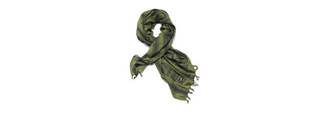 Lancer Tactical Multi-Purpose Shemagh Face Head Wrap - (OD Green/Spartan Logo)