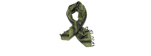 Lancer Tactical Multi-Purpose Shemagh Face Head Wrap - (OD Green/M16 Logo)