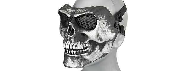 AC-318SB MESH SKULL FULL FACE MASK (SILVER & BLACK)