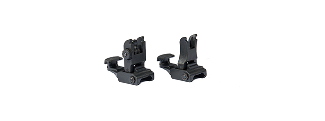 AMA 7E1L AIRSOFT FRONT AND REAR FOLDING SIGHT SET - BLACK - Click Image to Close