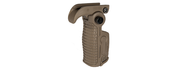 UK ARMS AIRSOFT ERGONOMIC 90 DEGREE FOLDABLE RIS FOREGRIP - TAN - Click Image to Close