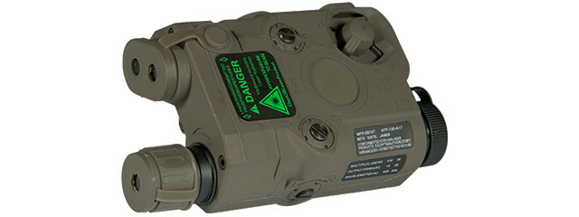 AN/PEQ-15 L.E.D. WHITE LIGHT + GREEN LASER w/IR LENS (BODY COLOR: FOLIAGE GREEN)