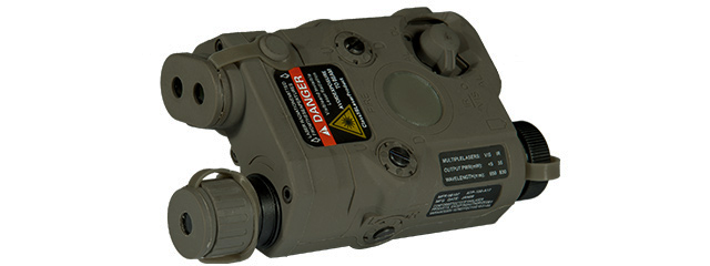 AN/PEQ-15 L.E.D. WHITE LIGHT + RED LASER w/IR LENS (BODY COLOR: FOLIAGE GREEN) - Click Image to Close