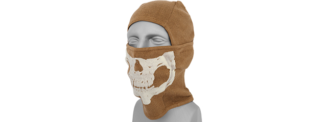 AC-381CB TACTICAL "WINTER" GLOW-IN-DARK SKULL BALACLAVA (COLOR: COYOTE BROWN)