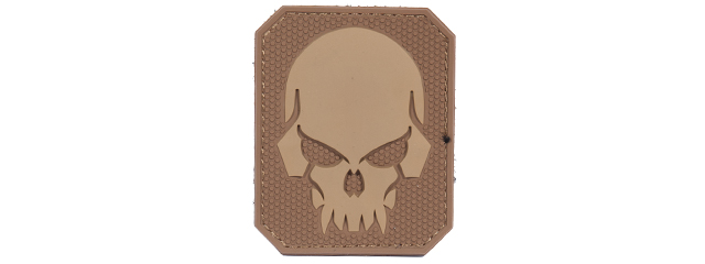 AC-389B PIRATE SKULL PVC PATCH (COLOR: TAN & COYOTE BROWN)