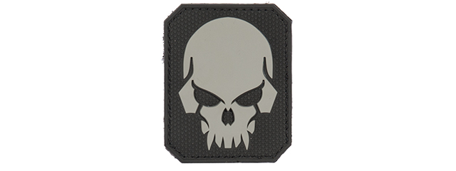 AC-389D PIRATE SKULL PVC PATCH (COLOR: GRAY & BLACK) - Click Image to Close