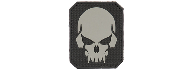 AC-389D PIRATE SKULL PVC PATCH (COLOR: GRAY & BLACK)