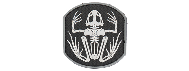 AC-390A FROG SKELETON PVC PATCH (COLOR: BLACK & WHITE)