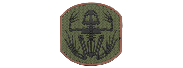 AC-390B FROG SKELETON PVC PATCH (COLOR: OD GREEN & BLACK)