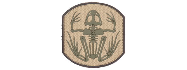 AC-390D FROG SKELETON PVC PATCH (COLOR: TAN & OD GREEN)