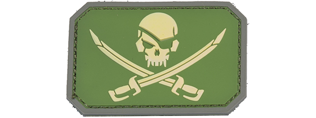 AC-393C PIRATE CUTLASS PVC PATCH (GREEN & YELLOW) - Click Image to Close