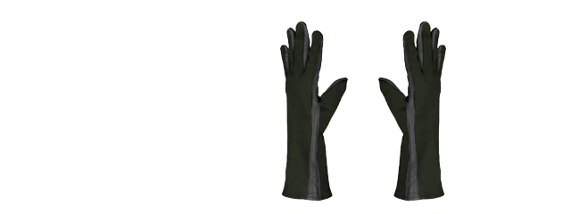 AC-4457L Leather Nomex Flight Gloves, Sage - Size: L