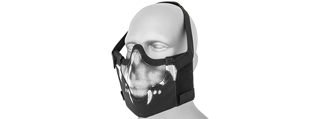 AC-473S V8 MESH HALF FACE MASK (BLACK SKULL)