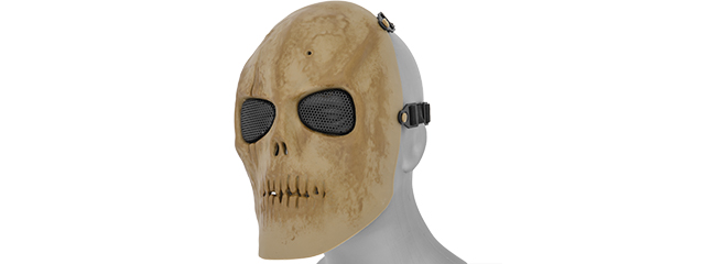 AC-475DB MESH SCARRED SKULL MASK (DRIED BONE)